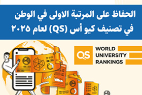 الحفاظ علی المرتبة الاولی في الوطن  في تصنیف کیو أس (QS) لعام 2025